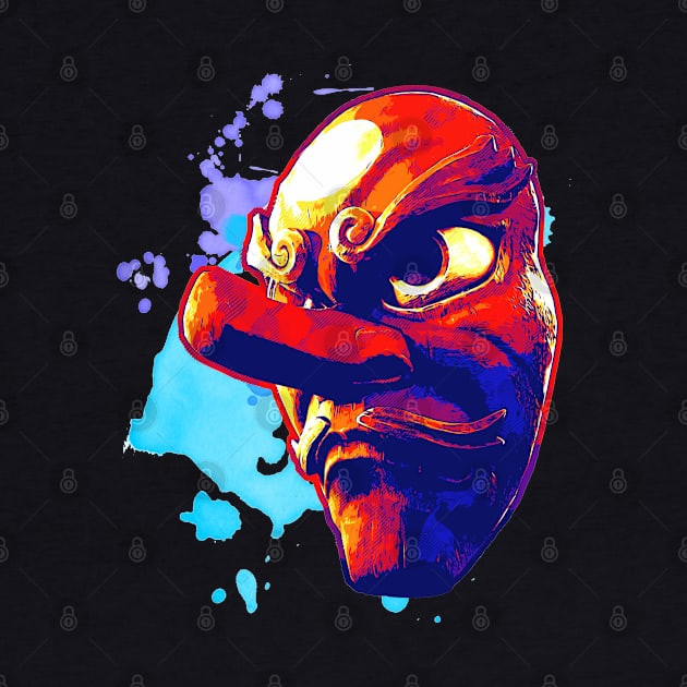 Tengu Mask Splash by markoholic